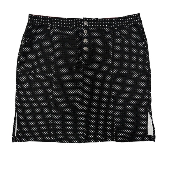 Sabrina Lauren Dresses & Skirts - Sabrina Lauren Mini Skirt Black White Polka Dot Stretch Pocket Preppy Classic